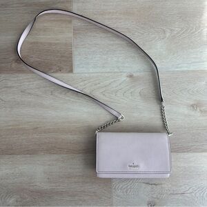 SOLD Kate Spade Pink Eva Saffiano Leather Wallet Crossbody Clutch